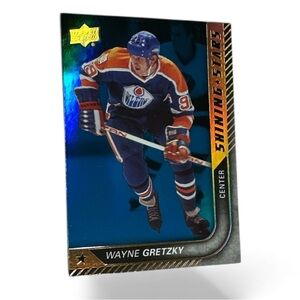 Upper Deck Shining Stars Wayne Gretzky Trading Card - Blue and Orange mint cond